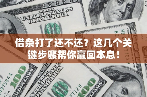 济南借条打了还不还？这几个关键步骤帮你赢回本息！