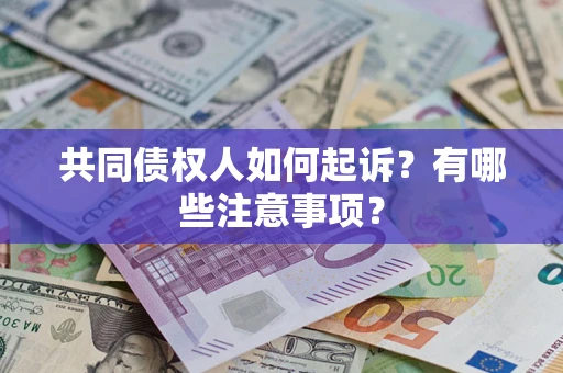 济南共同债权人如何起诉？有哪些注意事项？